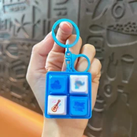 Creative Luminous Sound Four-grid Keyboard ABS Plastic Keychain Fun Stress Relief Student Toy Bag Pendant Gift Wholesale-4*4cm / Blue-light-up sound-enabled 4-key keyboard pendant