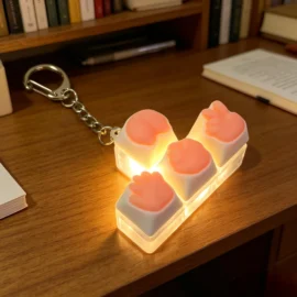 Millan Hot-selling Glowing Finger Keyboard Large Keycap Pressure Relief Keychain Toy, Customizable Figurine for Kids and Adults