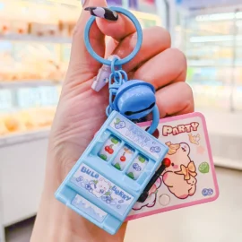 Customized New Design Fruit Machine Keychains Console Key Chain Keyring Accessories Small Mini Cute Cartoon Lottery Keychain-5cm*3.5CM / 9-No card