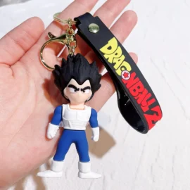 Factory Stock 3D Cartoon Anime Movies Characters Soft PVC Rubber Car Keychain Accessories Doll Bag Pendant Keyring-Blonde Goku :8.9*4CM / 15
