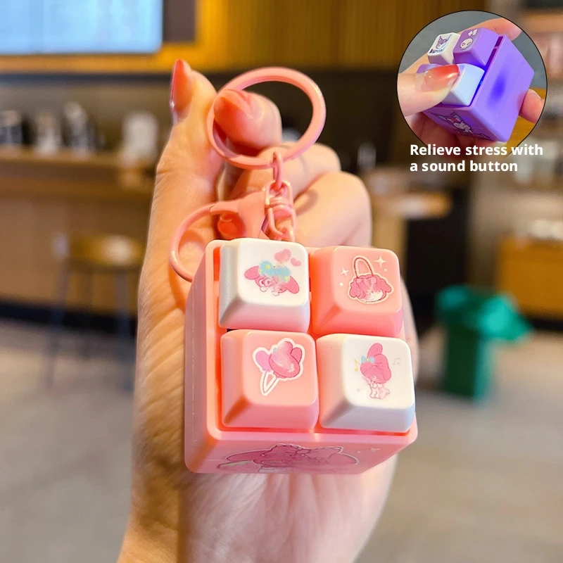 Keyboard Caps Toy Stress Relief Fidget Button Key Caps Fidget Keychain Keyboard Keychain Toys Finger Keyboard Key Toy - Image 6
