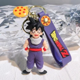 Factory Stock 3D Cartoon Anime Movies Characters Soft PVC Rubber Car Keychain Accessories Doll Bag Pendant Keyring-Blonde Goku :8.9*4CM / 01
