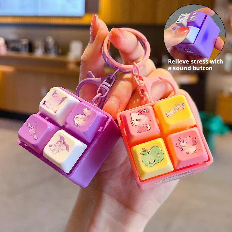 Keyboard Caps Toy Stress Relief Fidget Button Key Caps Fidget Keychain Keyboard Keychain Toys Finger Keyboard Key Toy