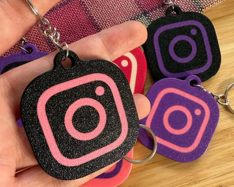 OEMCustom logo Instagram Factory Price Key Tags Eopxy Keychain Pvc Plastic Smart Rfid Nfc Access Control Cards Instagram Keyring - Image 2