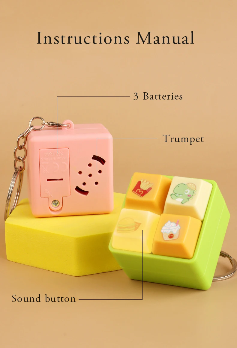 Custom Anime Plastic for Keychain LED Flexible Fidget Keyboard Click Stim Toy Multiple Color Options - Image 6