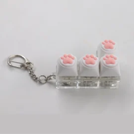 Silicone Stress Relief Keychain Acrylic Cat Paw Butt Keyboard Switch Tester Squishy Rock-Paper-Scissors Fidget Toy Plastic-other / Cat’s claw combination