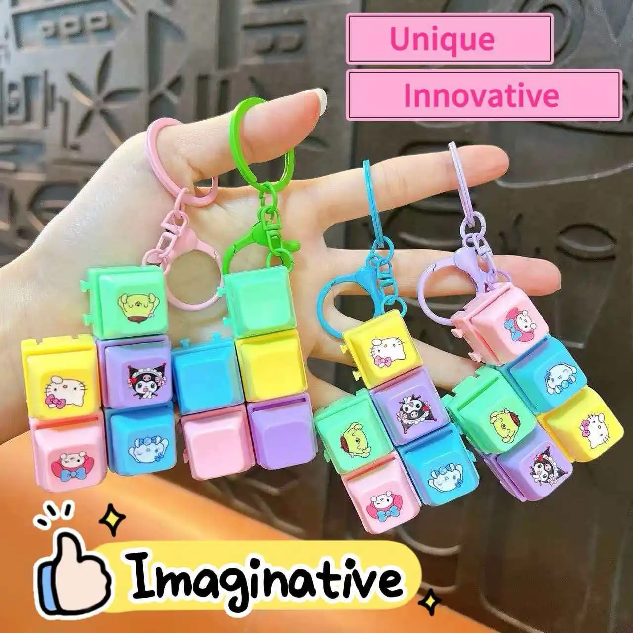 Custom Design Keycap Fidget Keychain Keycap Keyboard Click Fidget Cute Keychain Multiple Color Options Stim Toy Stress Relief - Image 2