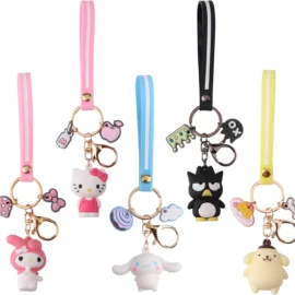 Customizable Logo Keyholder 3D Character PVC Keychain Cute Style Rubber Carabiner in Metal Plastic Silicone Alloy Material