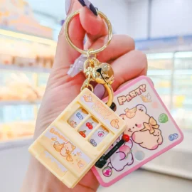 Customized New Design Fruit Machine Keychains Console Key Chain Keyring Accessories Small Mini Cute Cartoon Lottery Keychain-5cm*3.5CM / 1-No card