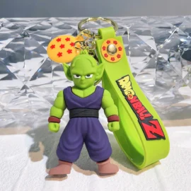 Factory Stock 3D Cartoon Anime Movies Characters Soft PVC Rubber Car Keychain Accessories Doll Bag Pendant Keyring-Blonde Goku :8.9*4CM / 04