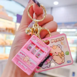 Customized New Design Fruit Machine Keychains Console Key Chain Keyring Accessories Small Mini Cute Cartoon Lottery Keychain-5cm*3.5CM / 2-No card