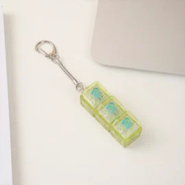 Millantech 2/3/4 Keys UV Printed Plastic LED Light Keychain Mechanical Keyboard Switch Keycap Tester with Cartoon Relief-5.6*1.9 CM / 4