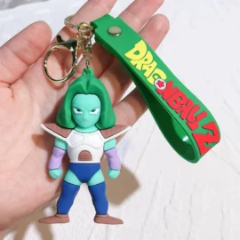 Factory Stock 3D Cartoon Anime Movies Characters Soft PVC Rubber Car Keychain Accessories Doll Bag Pendant Keyring-Blonde Goku :8.9*4CM / 10