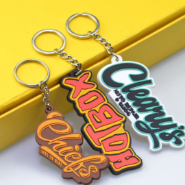 Customized Oem Custom No Minimum Logo Rubber 3d Soft Pvc Keychain Key Ring